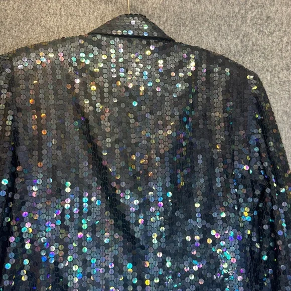 Diane Gilman 100%‎ silk sequins jacket L NWT - Picture 11 of 16